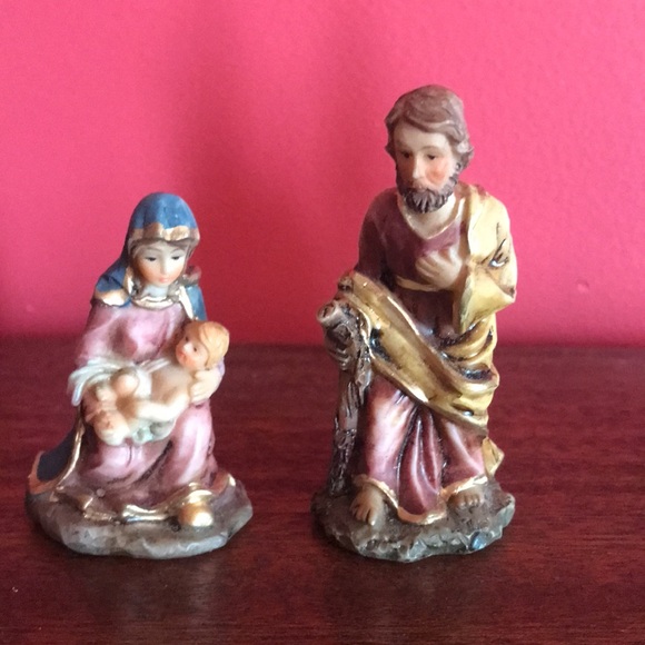 Giftco Vintage Christmas Nativity Scene Wood Manger Mary Joseph Jesus Kings Lamb - Picture 9 of 14